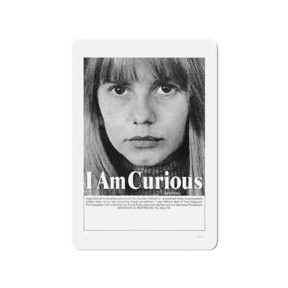 I AM CURIOUS (YELLOW) 1967 Movie Poster - Refrigerator Magnet 2 Inch Die-Cut - The Sticker Space