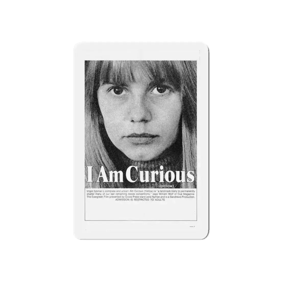 I AM CURIOUS (YELLOW) 1967 Movie Poster - Refrigerator Magnet 3 Inch Die-Cut - The Sticker Space
