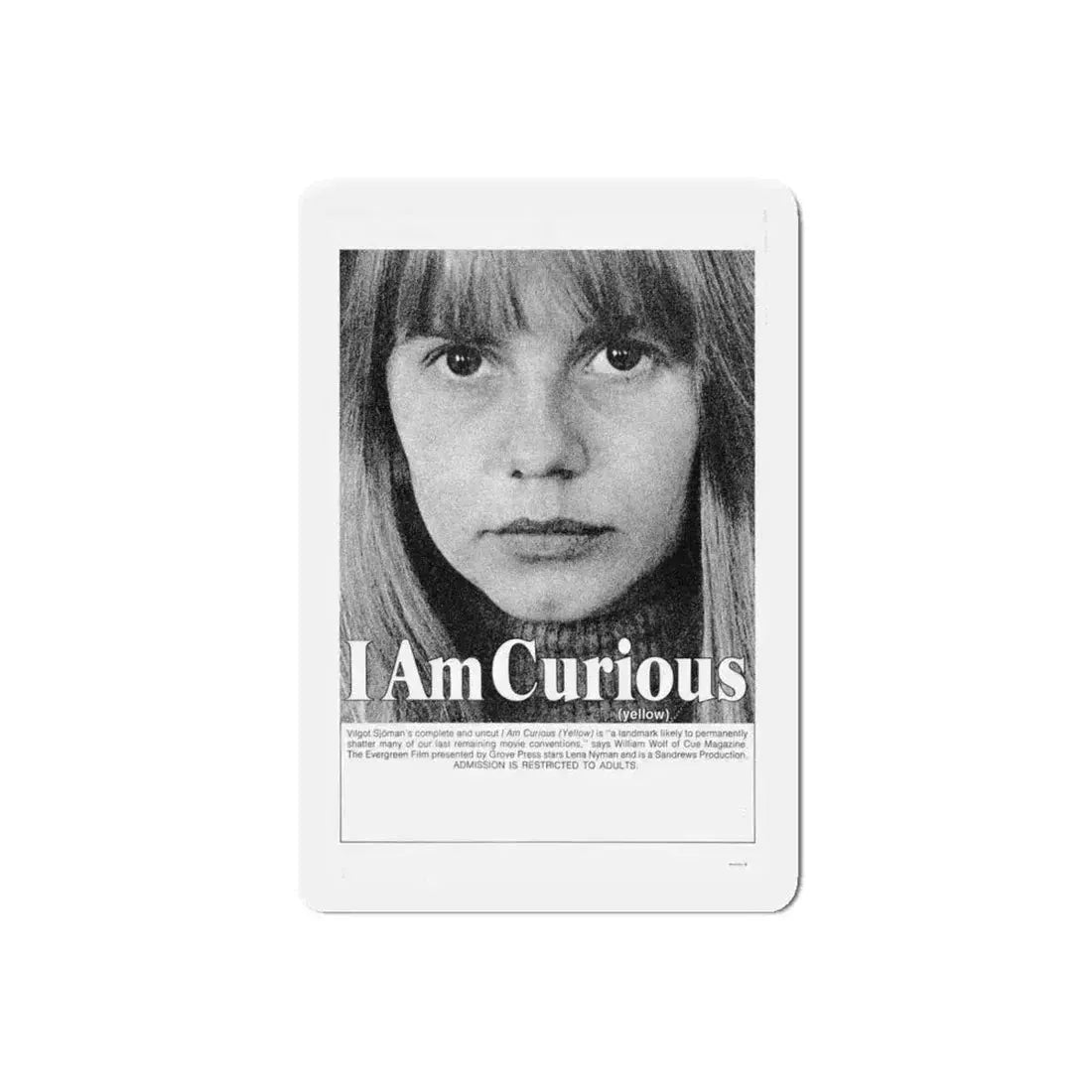 I AM CURIOUS (YELLOW) 1967 Movie Poster - Refrigerator Magnet 6 Inch Die-Cut - The Sticker Space