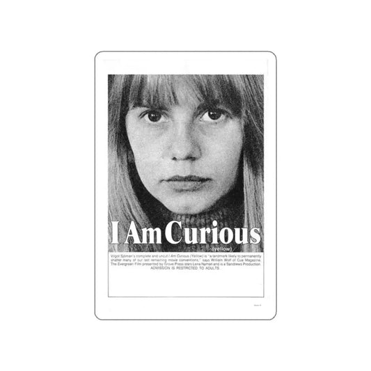 I AM CURIOUS (YELLOW) 1967 Movie Poster STICKER Vinyl Die-Cut Decal 2 Inch - The Sticker Space