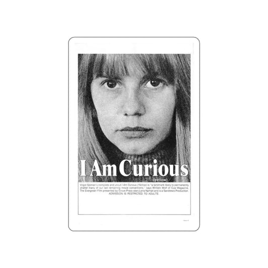 I AM CURIOUS (YELLOW) 1967 Movie Poster STICKER Vinyl Die-Cut Decal 2 Inch - The Sticker Space