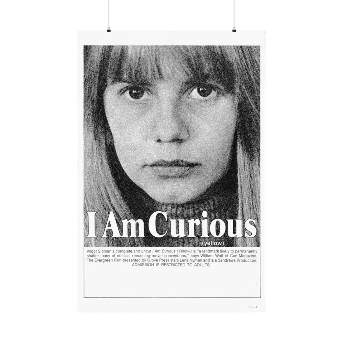 I AM CURIOUS (YELLOW) 1967 - Paper Movie Poster 36" x 54" Matte - The Sticker Space