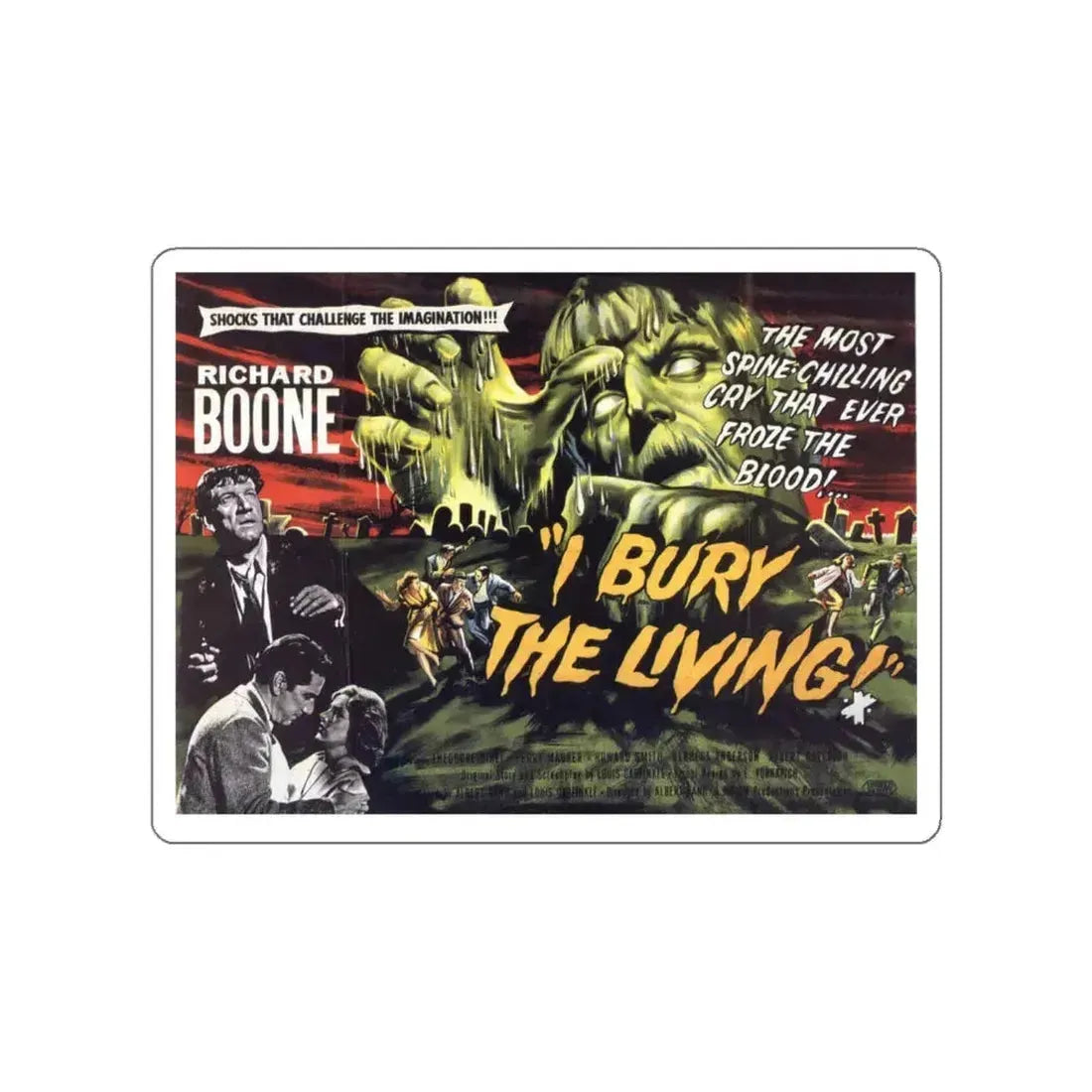 I BURY THE LIVING (2) 1958 Movie Poster STICKER Vinyl Die-Cut Decal 4 Inch - The Sticker Space