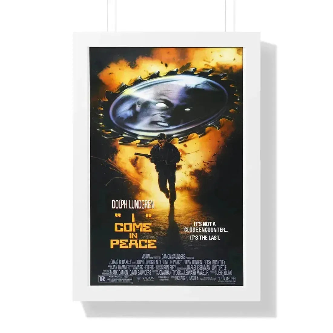 I COME IN PEACE (DARK ANGEL) 1990 - Framed Movie Poster 16″ x 24″ White - The Sticker Space