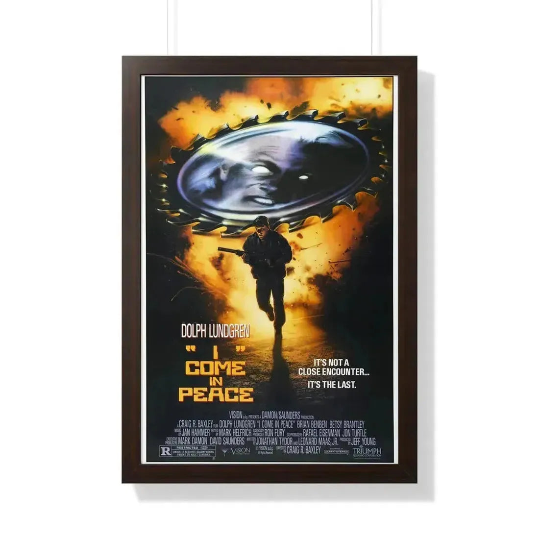 I COME IN PEACE (DARK ANGEL) 1990 - Framed Movie Poster 20" x 30" Walnut - The Sticker Space
