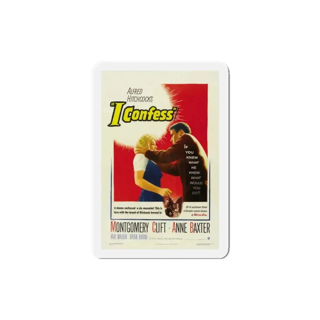 I Confess 1953 Movie Poster Refrigerator Magnet 4 Inch - The Sticker Space
