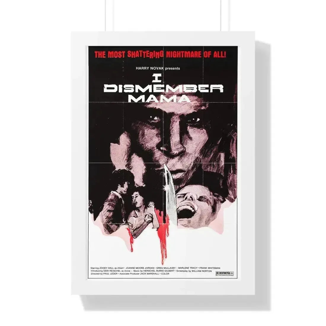 I DISMEMBER MAMA 1972 - Framed Movie Poster 16″ x 24″ White - The Sticker Space