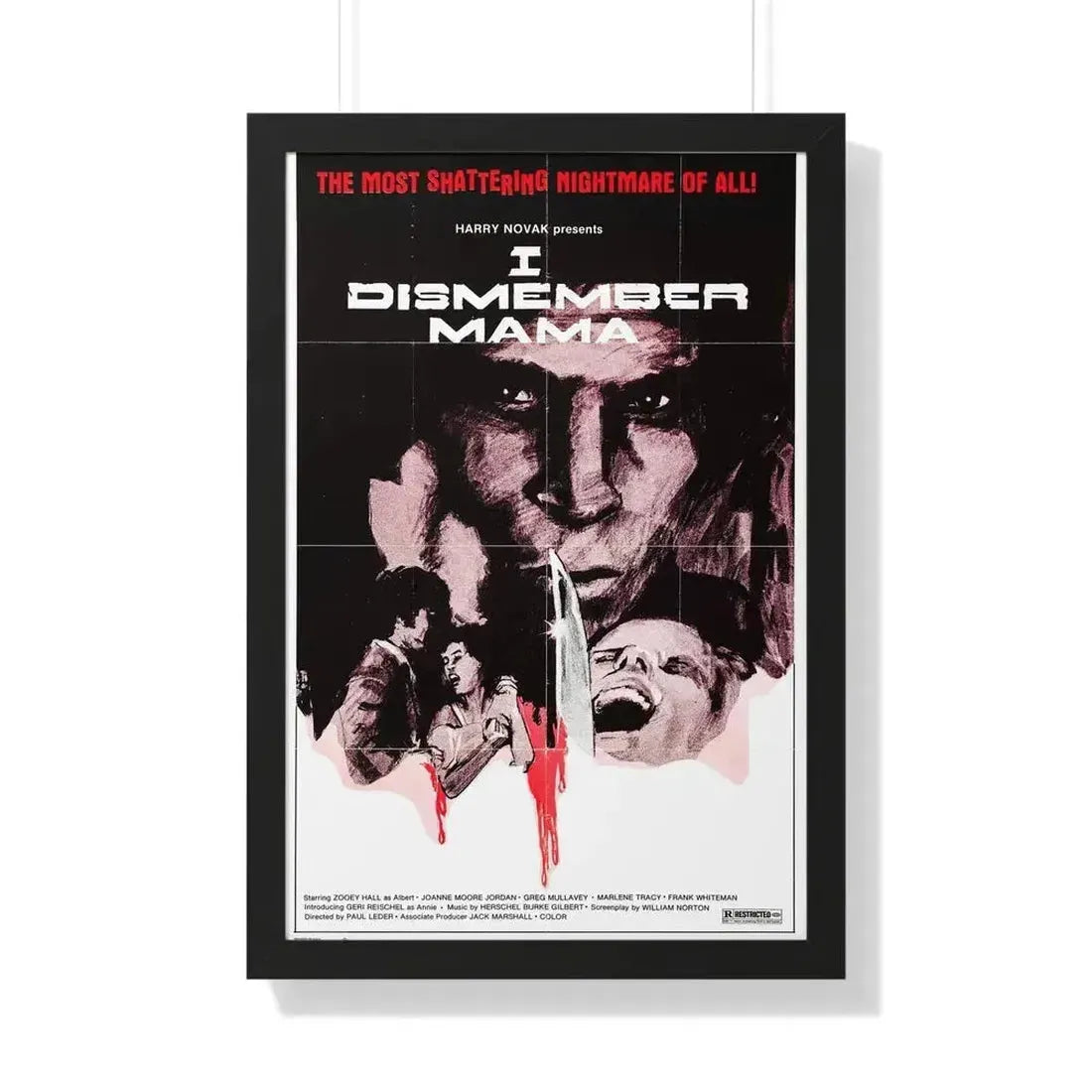I DISMEMBER MAMA 1972 - Framed Movie Poster 20" x 30" Black - The Sticker Space
