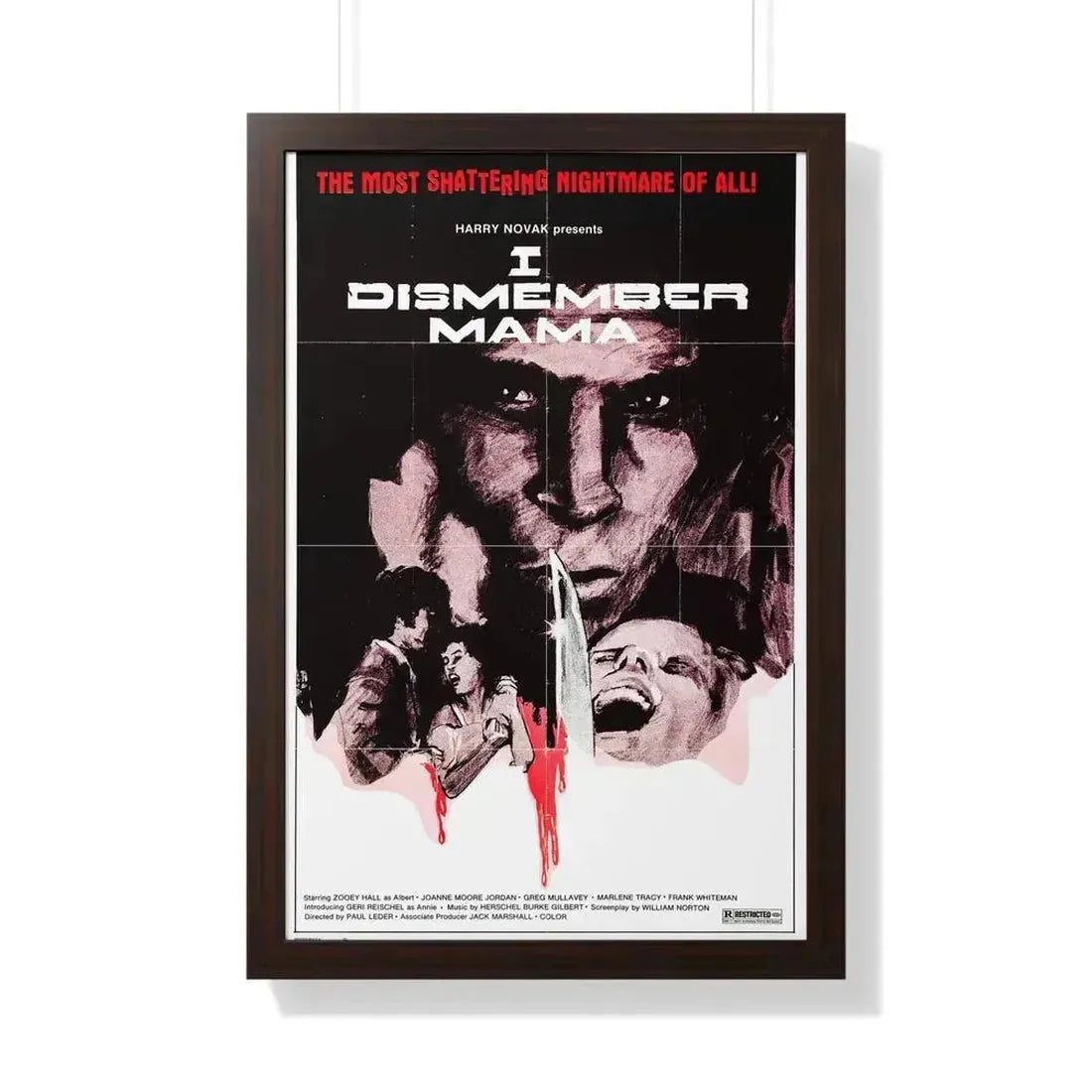 I DISMEMBER MAMA 1972 - Framed Movie Poster 20" x 30" Walnut - The Sticker Space