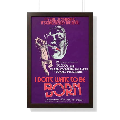 I DON'T WANT TO BE BORN (THE DEVIL WITHIN HER) 1975 - Framed Movie Poster 20" x 30" Walnut - The Sticker Space