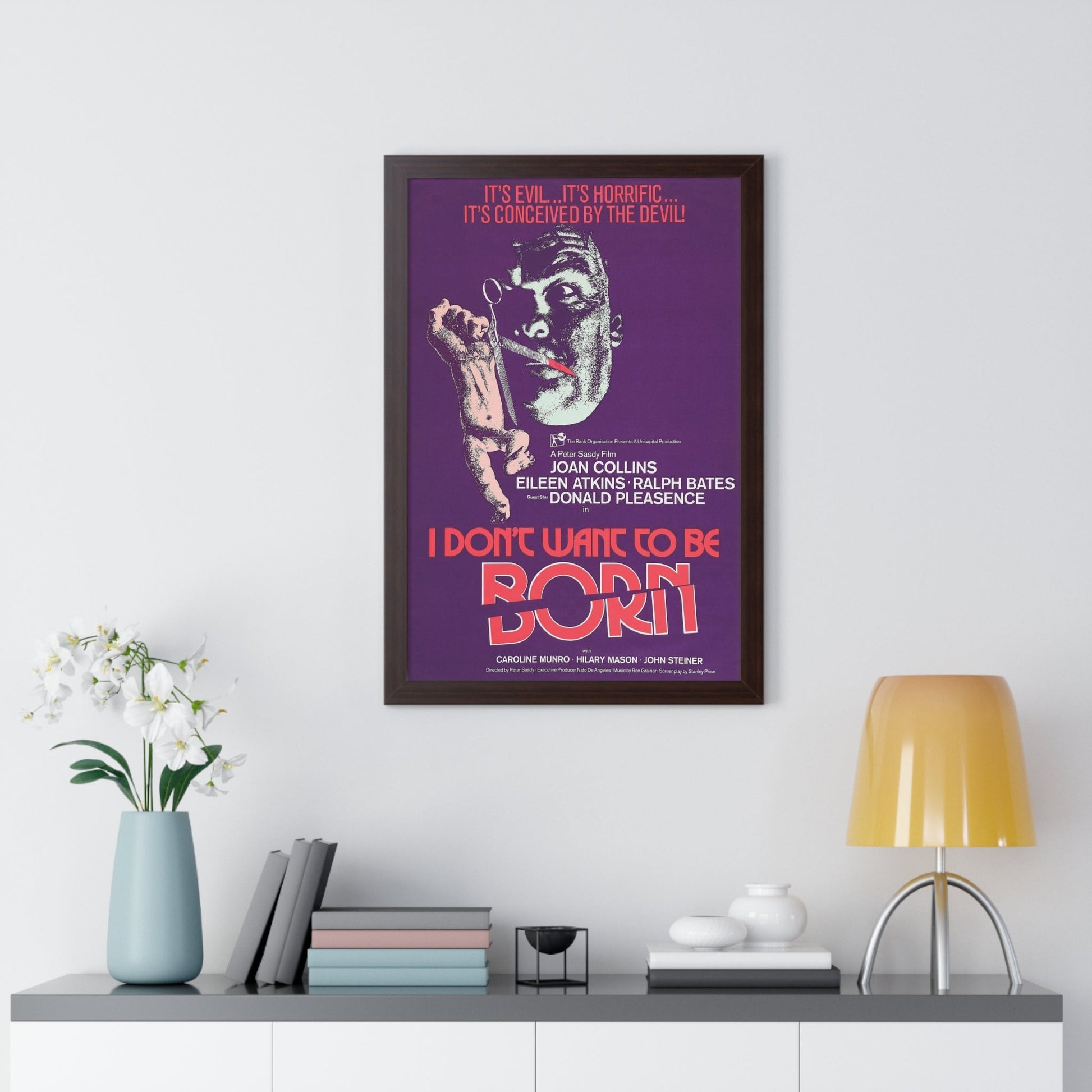 I DON'T WANT TO BE BORN (THE DEVIL WITHIN HER) 1975 - Framed Movie Poster-The Sticker Space