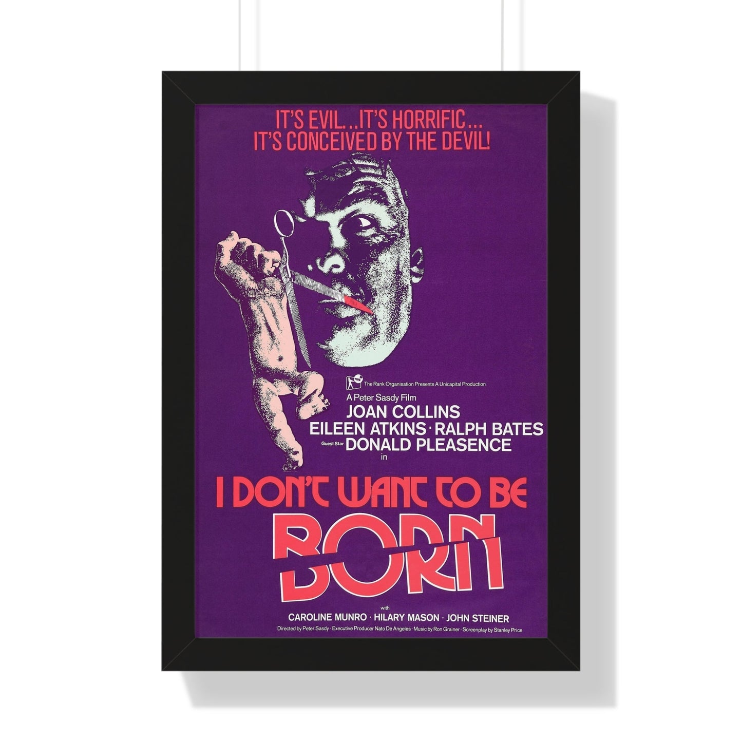 I DON'T WANT TO BE BORN (THE DEVIL WITHIN HER) 1975 - Framed Movie Poster-16″ x 24″-The Sticker Space