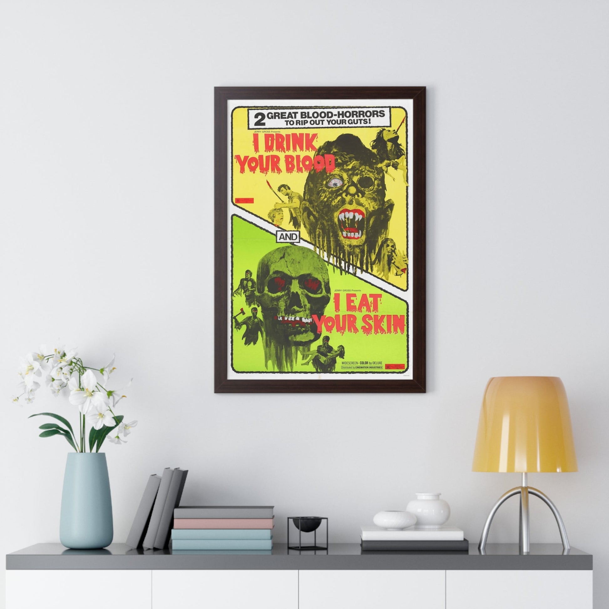 I DRINK YOUR BLOOD & I EAT YOUR SKIN 1971 - Framed Movie Poster-The Sticker Space