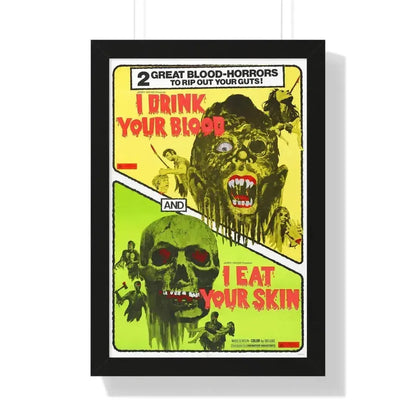 I DRINK YOUR BLOOD & I EAT YOUR SKIN 1971 - Framed Movie Poster 16″ x 24″ Black - The Sticker Space