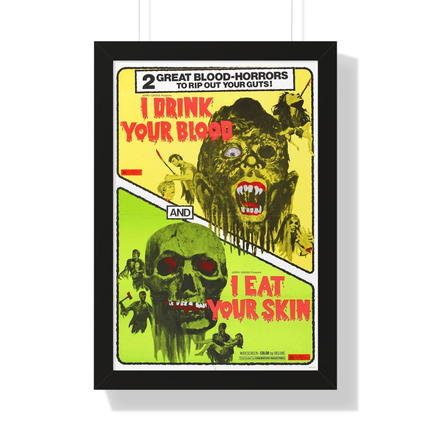 I DRINK YOUR BLOOD & I EAT YOUR SKIN 1971 - Framed Movie Poster-16″ x 24″-The Sticker Space