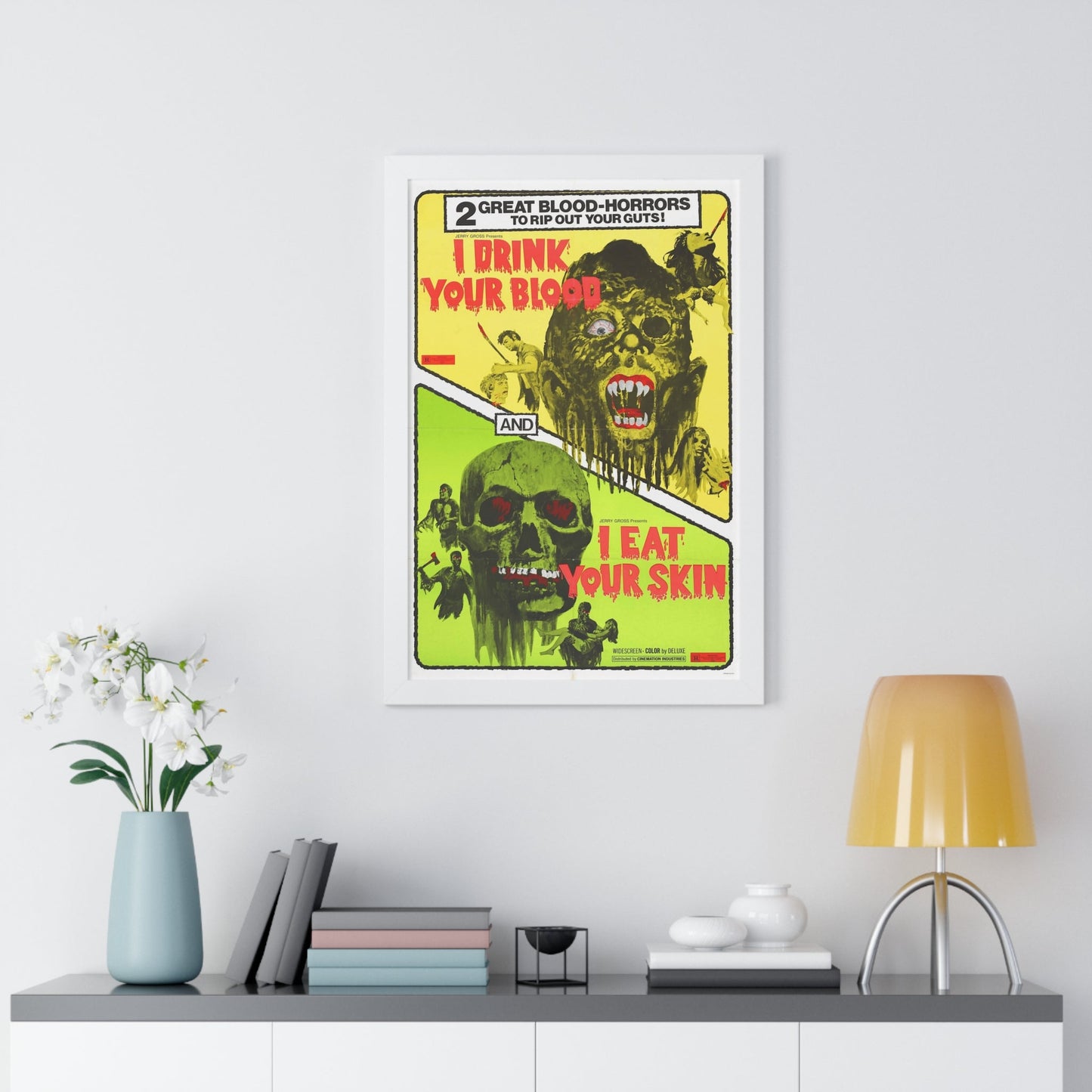 I DRINK YOUR BLOOD & I EAT YOUR SKIN 1971 - Framed Movie Poster-The Sticker Space