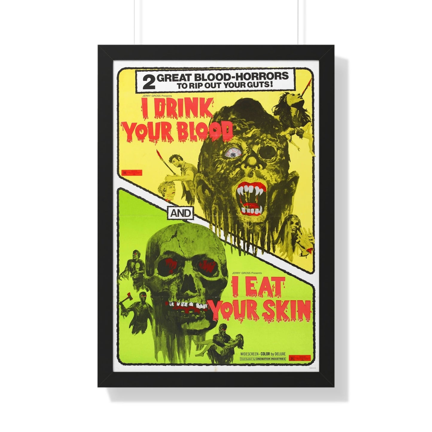 I DRINK YOUR BLOOD & I EAT YOUR SKIN 1971 - Framed Movie Poster-20" x 30"-The Sticker Space