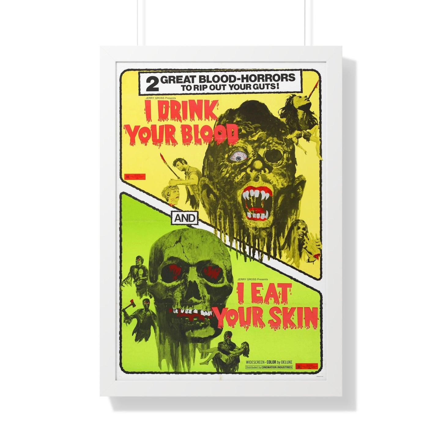 I DRINK YOUR BLOOD & I EAT YOUR SKIN 1971 - Framed Movie Poster-20" x 30"-The Sticker Space