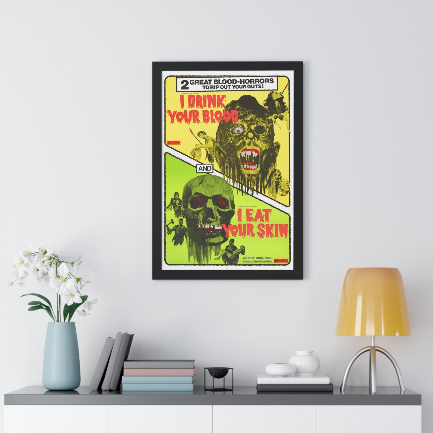 I DRINK YOUR BLOOD & I EAT YOUR SKIN 1971 - Framed Movie Poster-The Sticker Space