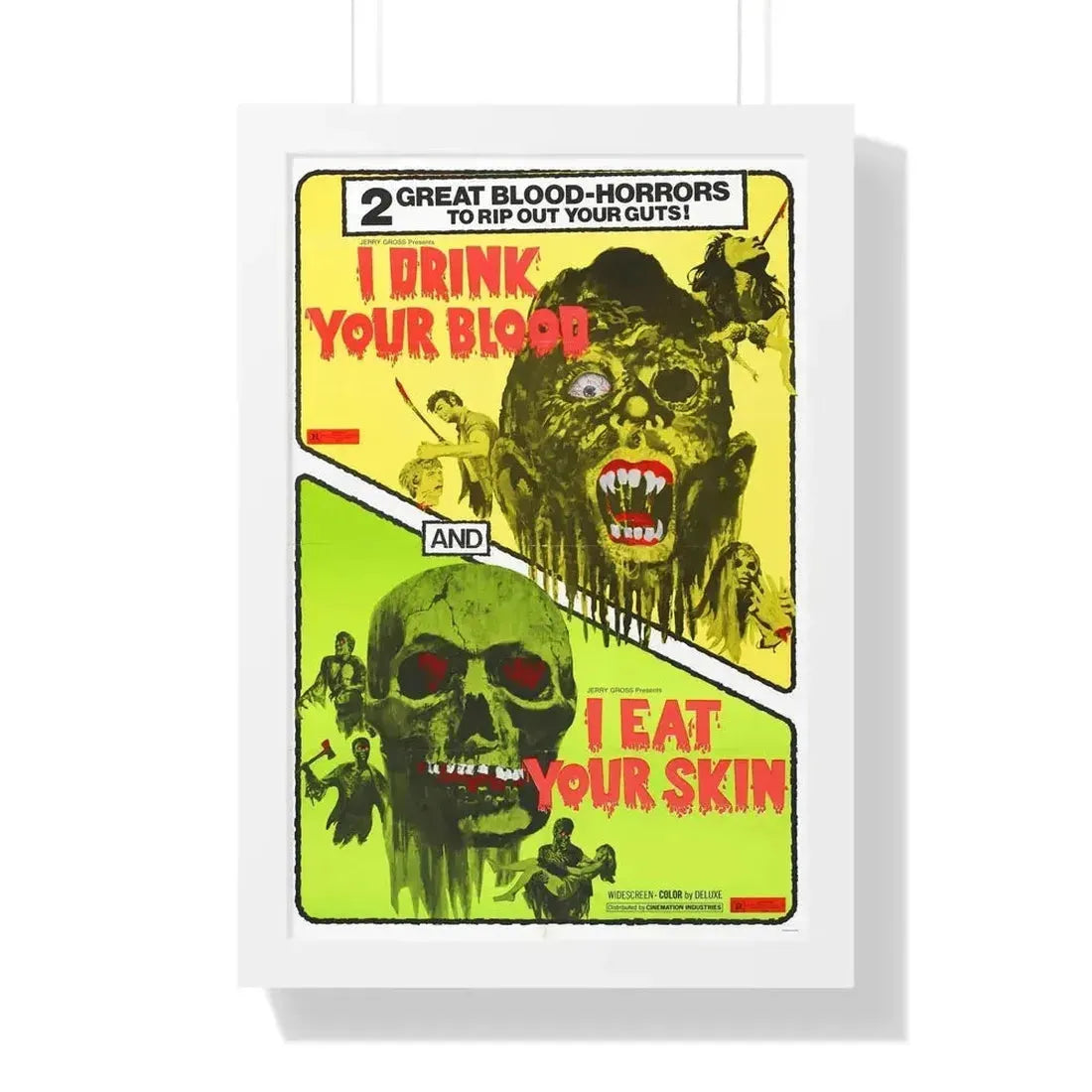 I DRINK YOUR BLOOD & I EAT YOUR SKIN 1971 - Framed Movie Poster - The Sticker Space