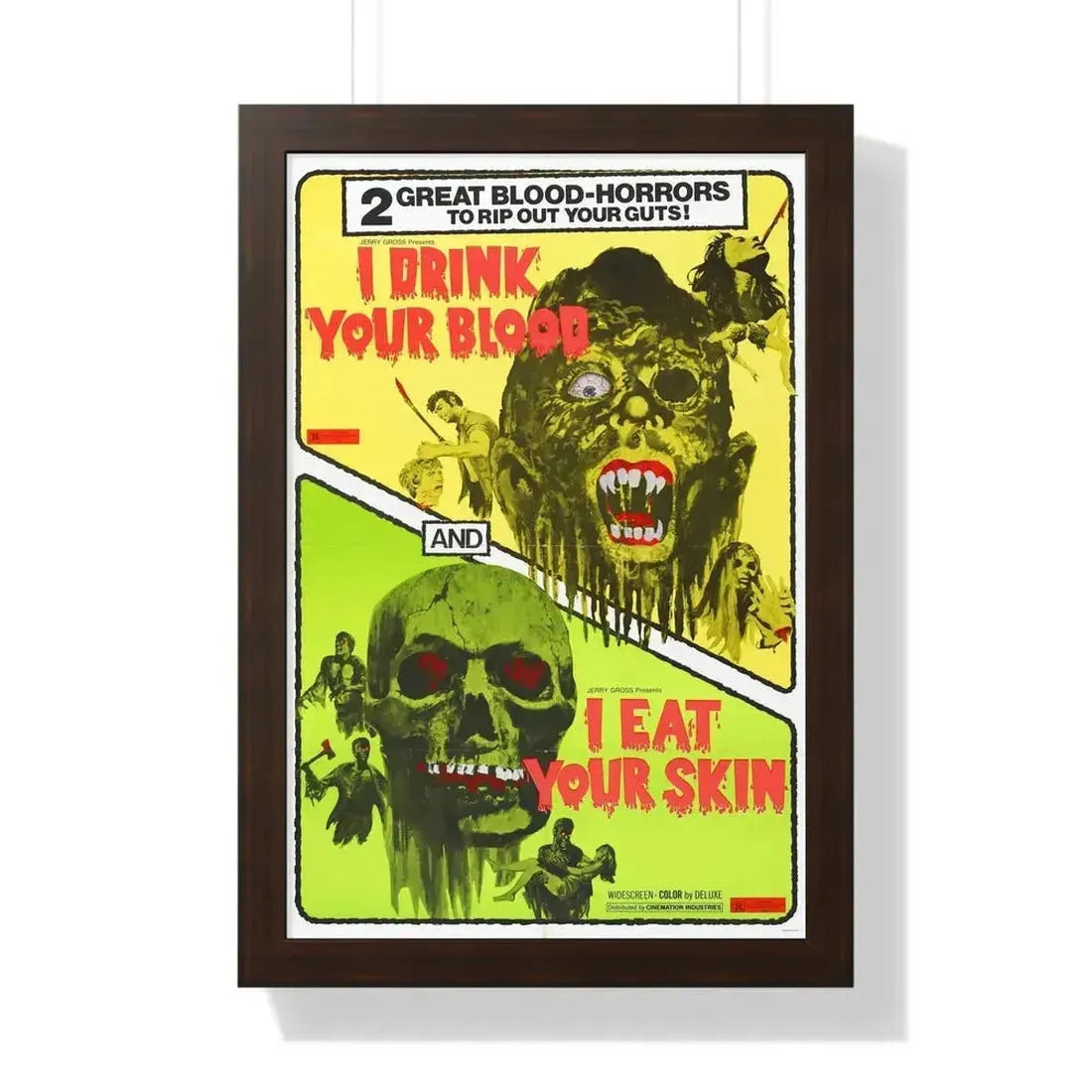 I DRINK YOUR BLOOD & I EAT YOUR SKIN 1971 - Framed Movie Poster - The Sticker Space