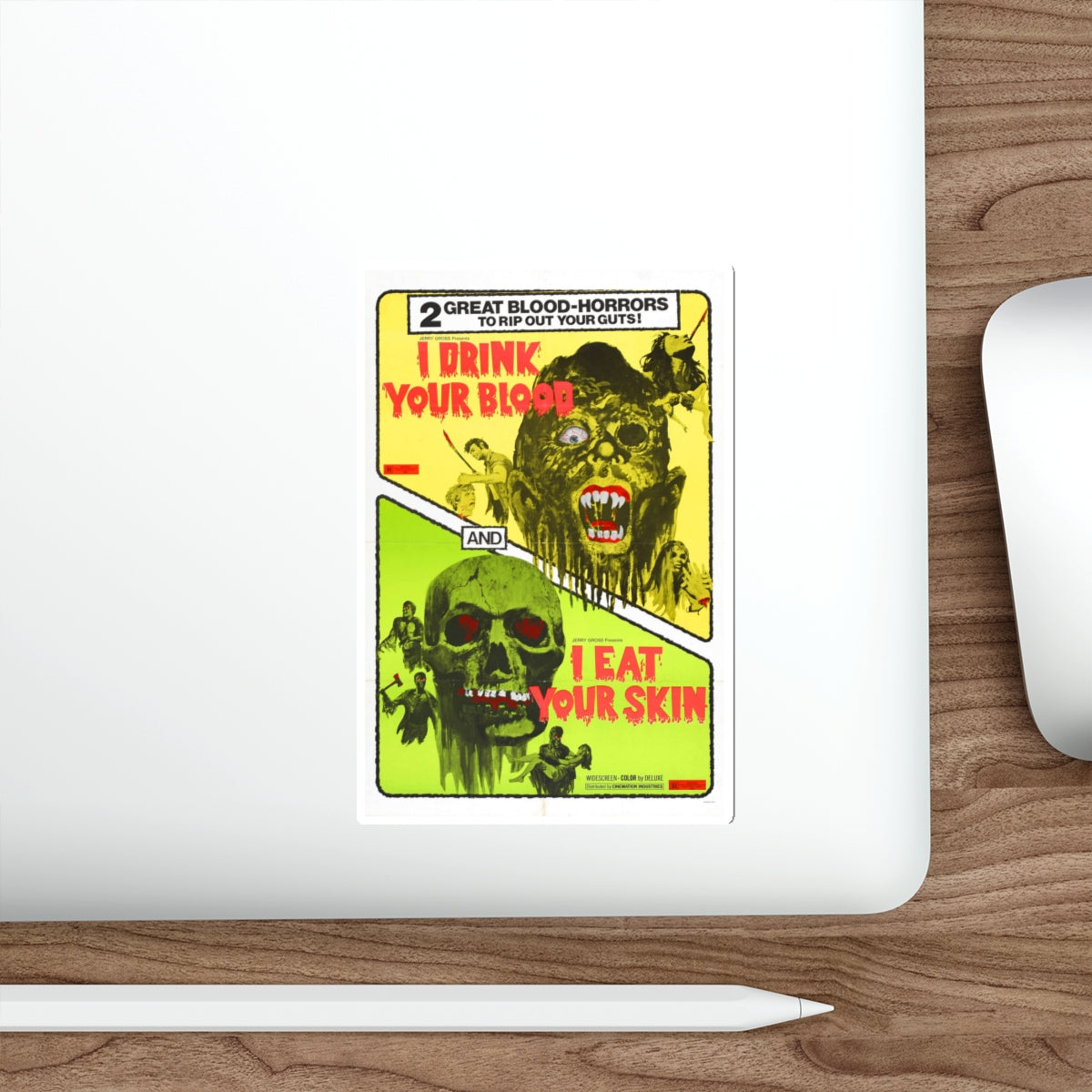 I DRINK YOUR BLOOD & I EAT YOUR SKIN 1971 Movie Poster STICKER Vinyl Die-Cut Decal-The Sticker Space