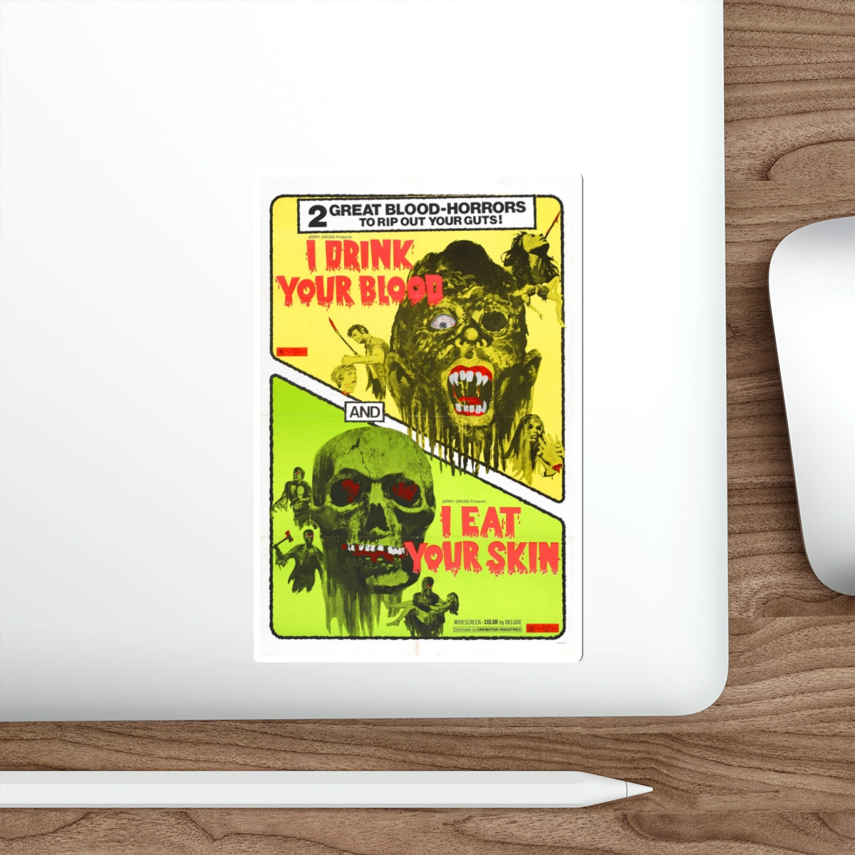 I DRINK YOUR BLOOD & I EAT YOUR SKIN 1971 Movie Poster STICKER Vinyl Die-Cut Decal-The Sticker Space