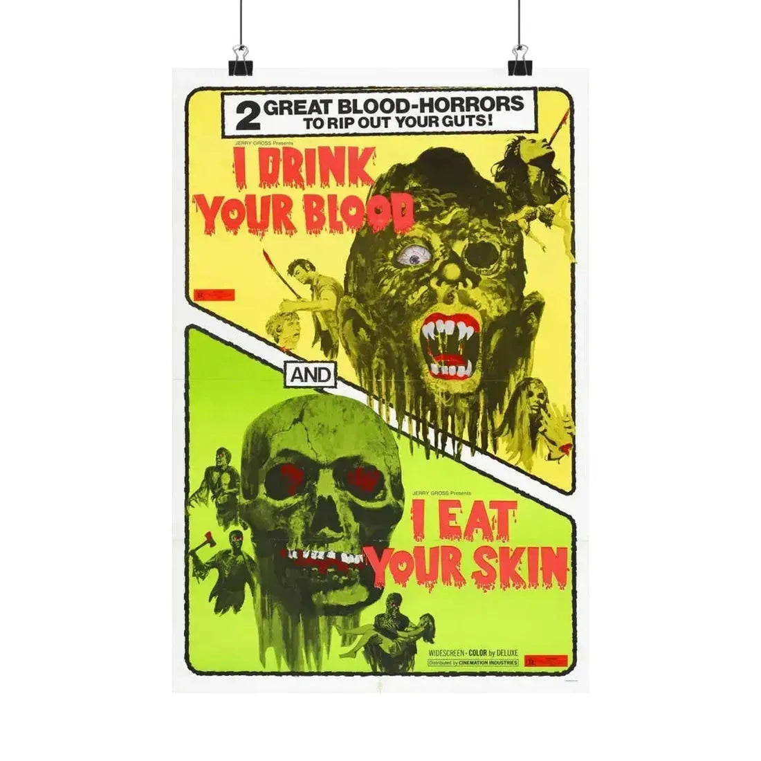 I DRINK YOUR BLOOD & I EAT YOUR SKIN 1971 - Paper Movie Poster 12″ x 18″ Matte - The Sticker Space