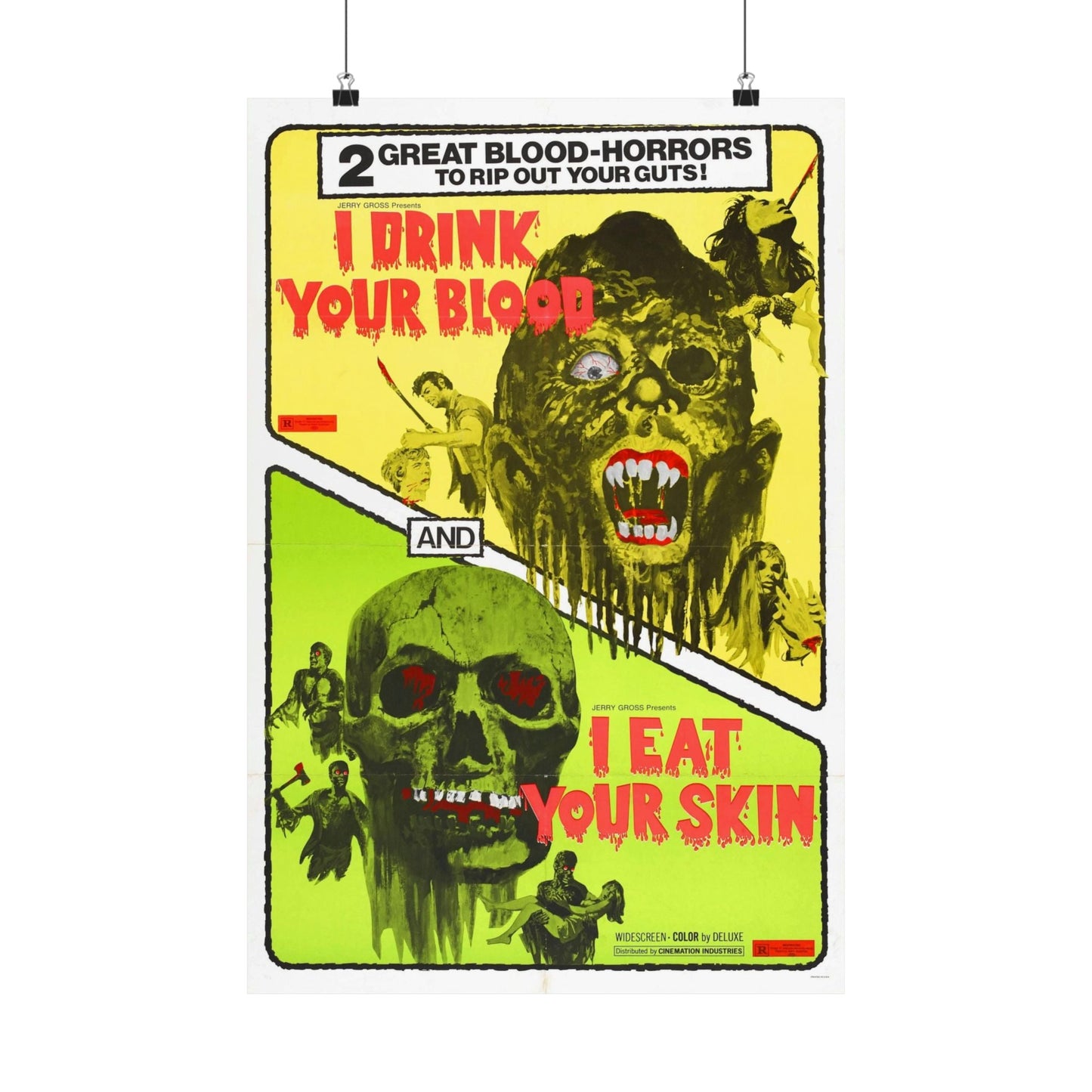 I DRINK YOUR BLOOD & I EAT YOUR SKIN 1971 - Paper Movie Poster-16″ x 24″-The Sticker Space