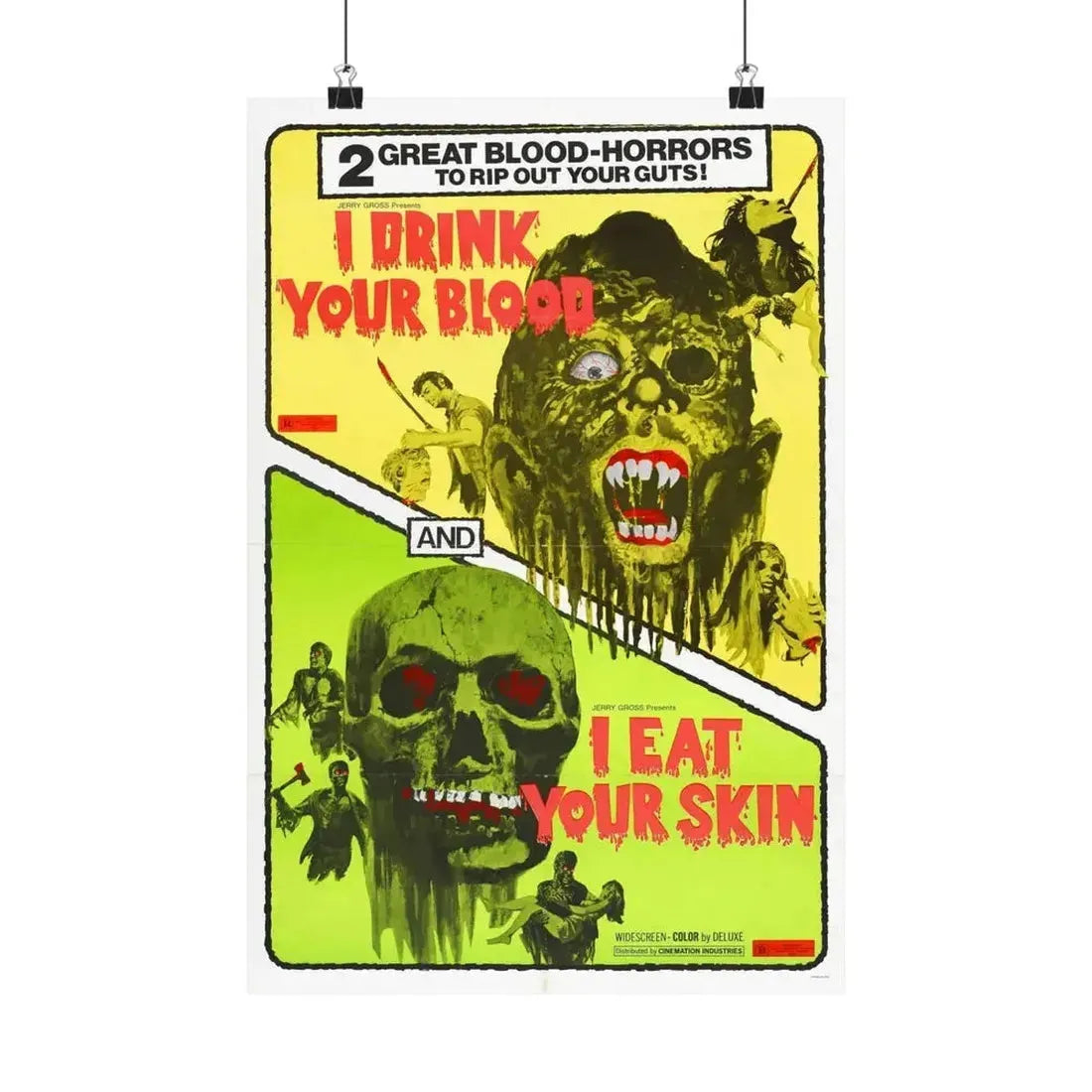 I DRINK YOUR BLOOD & I EAT YOUR SKIN 1971 - Paper Movie Poster - The Sticker Space