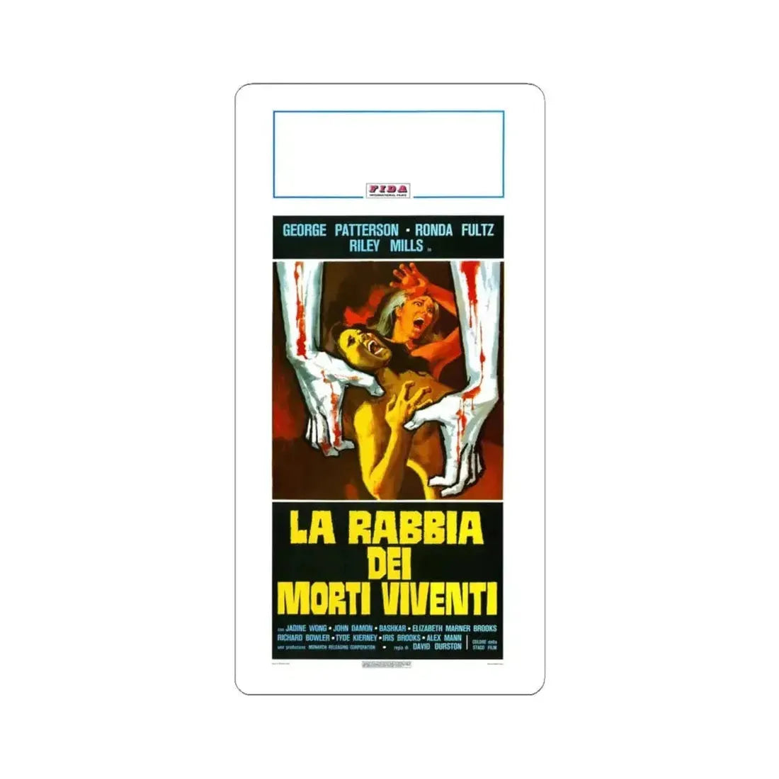 I DRINK YOUR BLOOD (ITALIAN) 1971 Movie Poster - STICKER Vinyl Kiss-Cut Decal 6 Inch White - The Sticker Space