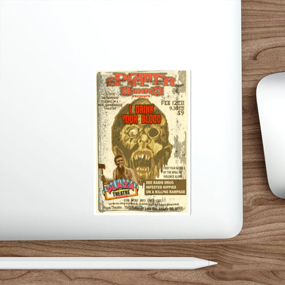 I DRINK YOUR BLOOD (RE-RELEASE) 1971 Movie Poster STICKER Vinyl Die-Cut Decal-The Sticker Space