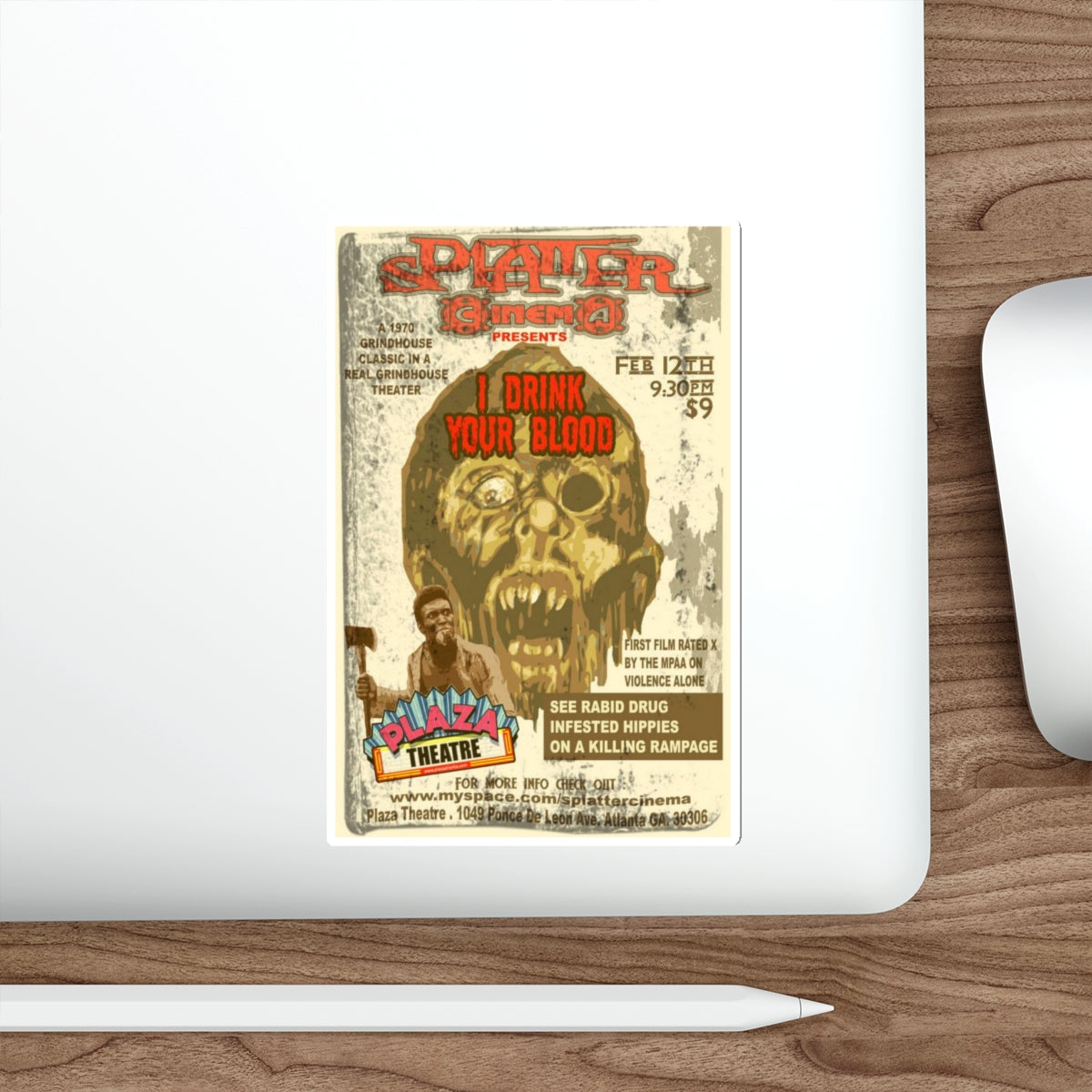 I DRINK YOUR BLOOD (RE-RELEASE) 1971 Movie Poster STICKER Vinyl Die-Cut Decal-The Sticker Space