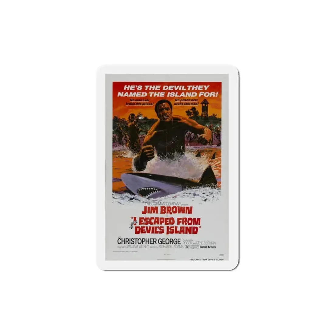 I Escaped from Devil's Island 1973 Movie Poster Refrigerator Magnet 3 Inch - The Sticker Space