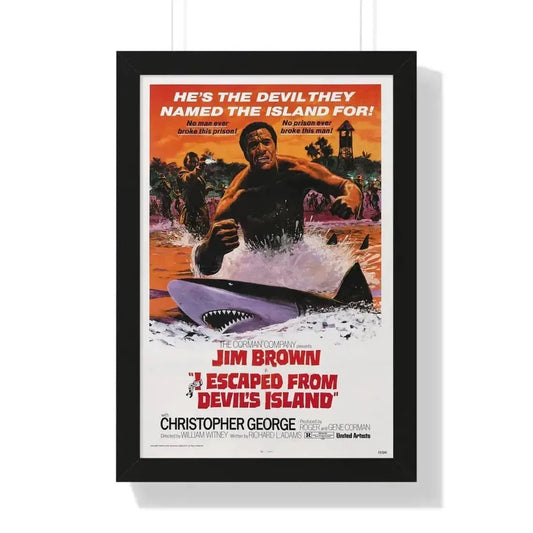 I ESCAPED FROM DEVILS ISLAND 1973 - Framed Movie Poster 16″ x 24″ Black - The Sticker Space