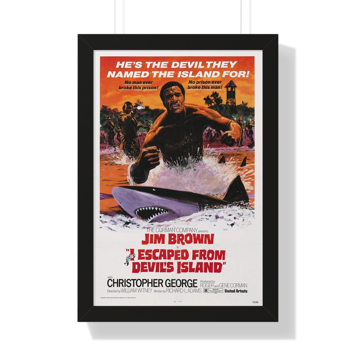 I ESCAPED FROM DEVILS ISLAND 1973 - Framed Movie Poster-16″ x 24″-The Sticker Space