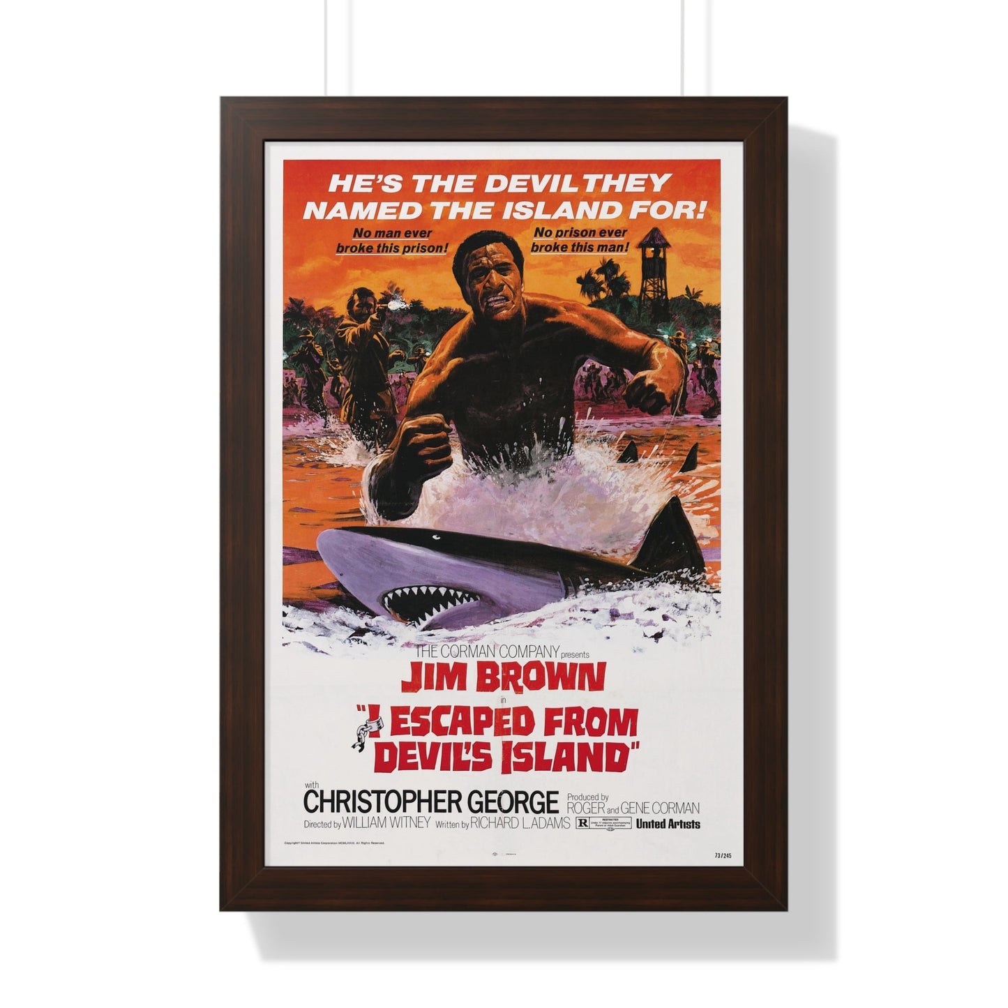 I ESCAPED FROM DEVILS ISLAND 1973 - Framed Movie Poster-16″ x 24″-The Sticker Space