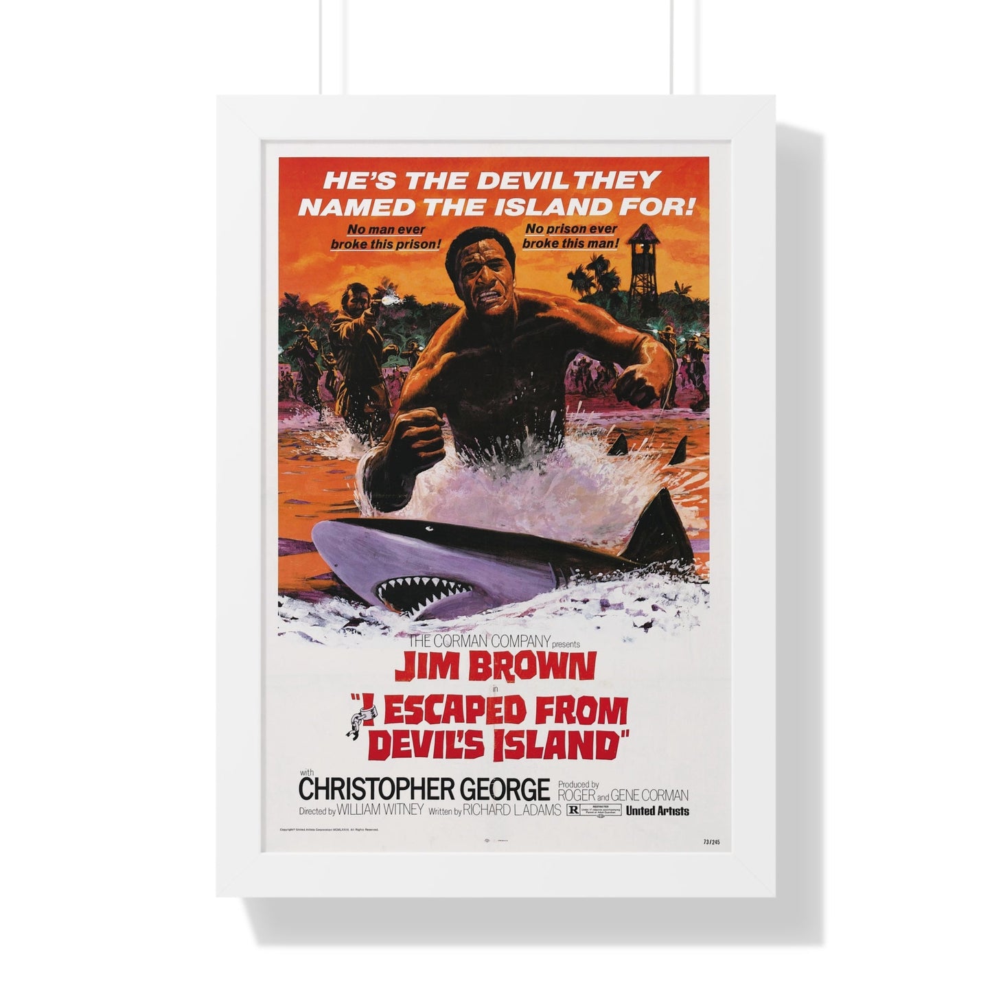 I ESCAPED FROM DEVILS ISLAND 1973 - Framed Movie Poster-16″ x 24″-The Sticker Space