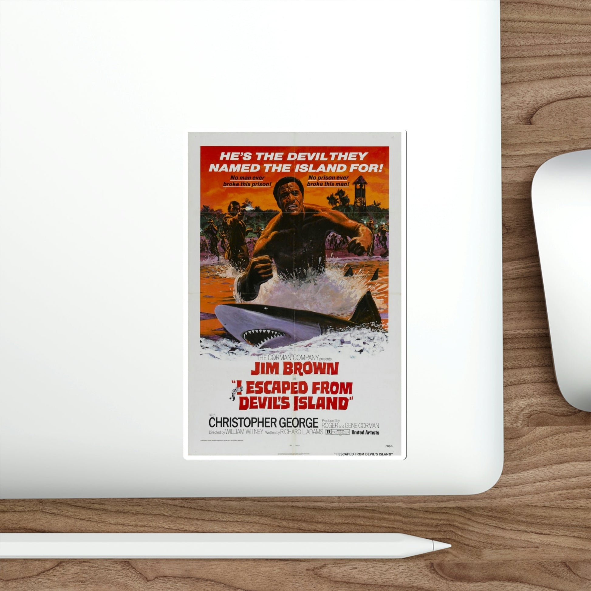 I Escaped from Devil's Island 1973 Movie Poster STICKER Vinyl Die-Cut Decal-The Sticker Space