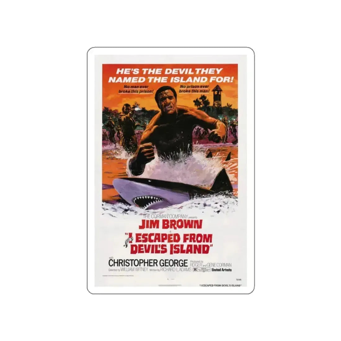 I ESCAPED FROM DEVILS ISLAND 1973 Movie Poster STICKER Vinyl Die-Cut Decal 2 Inch - The Sticker Space