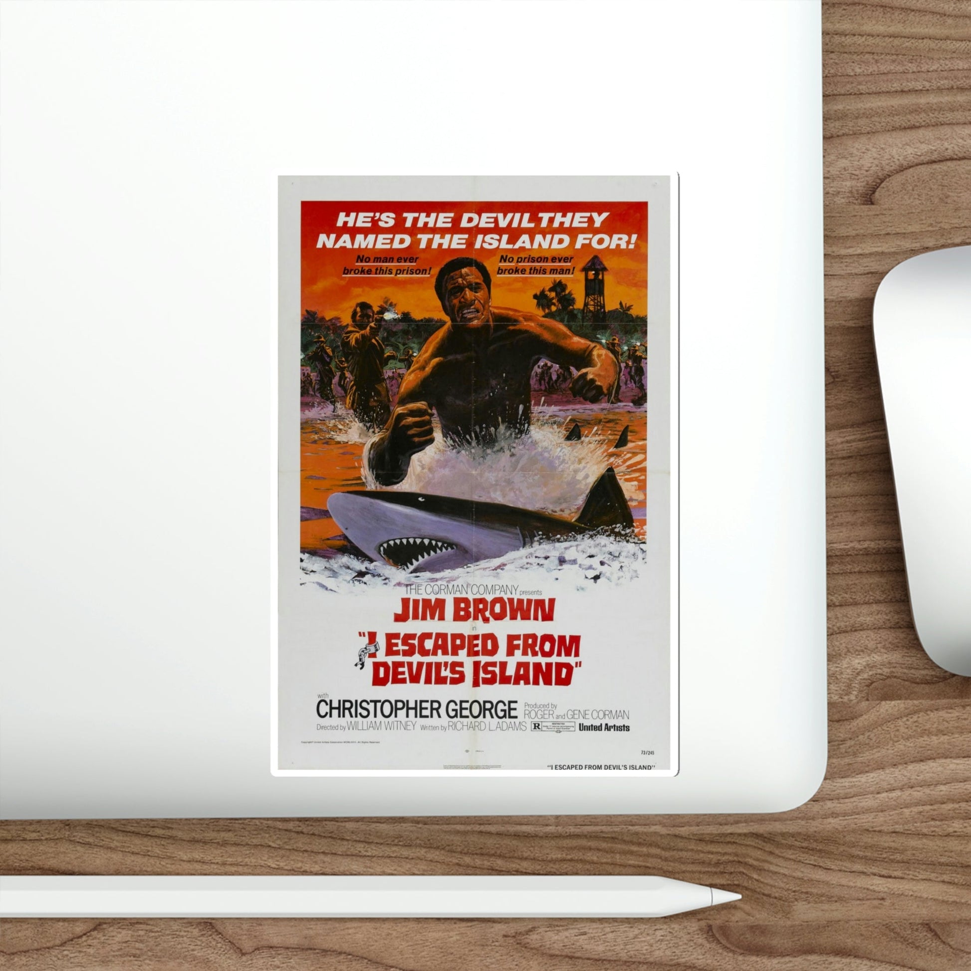 I Escaped from Devil's Island 1973 Movie Poster STICKER Vinyl Die-Cut Decal-The Sticker Space