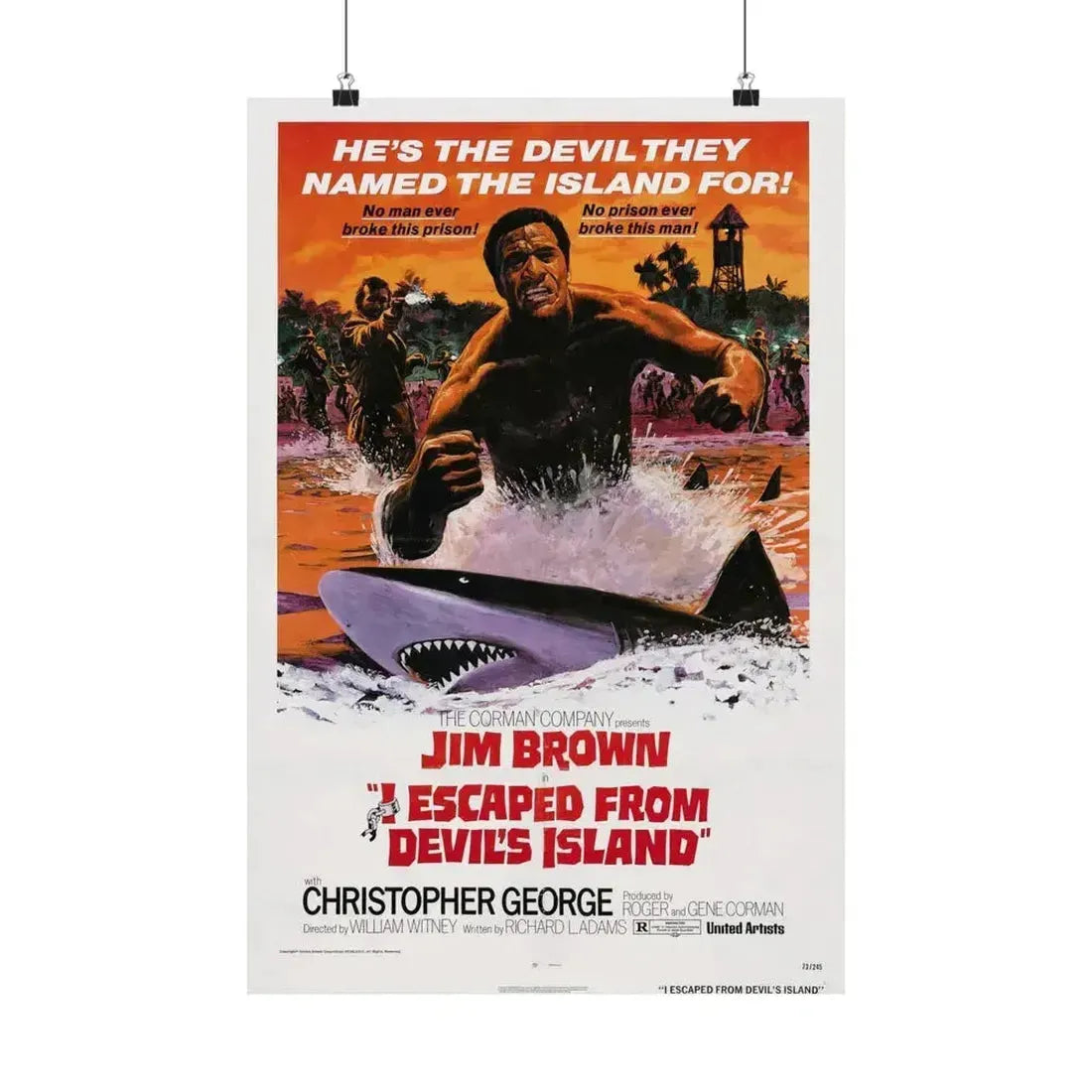 I ESCAPED FROM DEVILS ISLAND 1973 - Paper Movie Poster 16″ x 24″ Matte - The Sticker Space