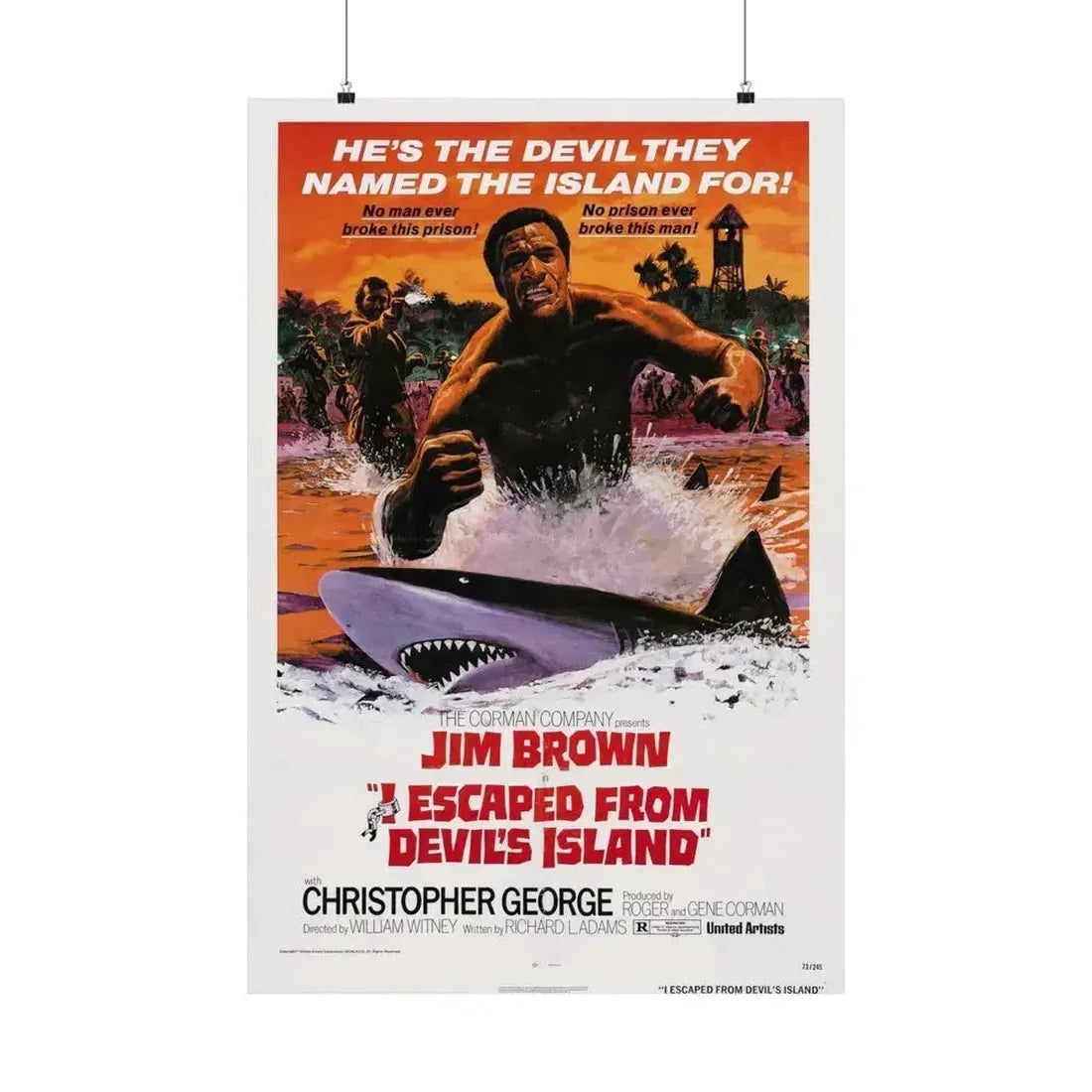 I ESCAPED FROM DEVILS ISLAND 1973 - Paper Movie Poster 24″ x 36″ Matte - The Sticker Space