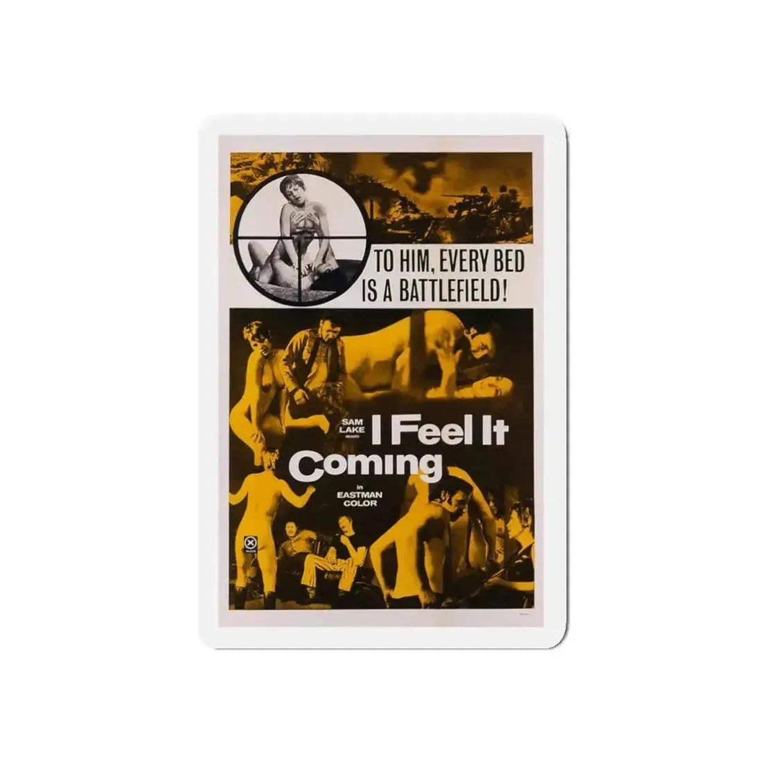 I FEEL IT COMING 1971 Movie Poster - Refrigerator Magnet 3 Inch Die-Cut - The Sticker Space