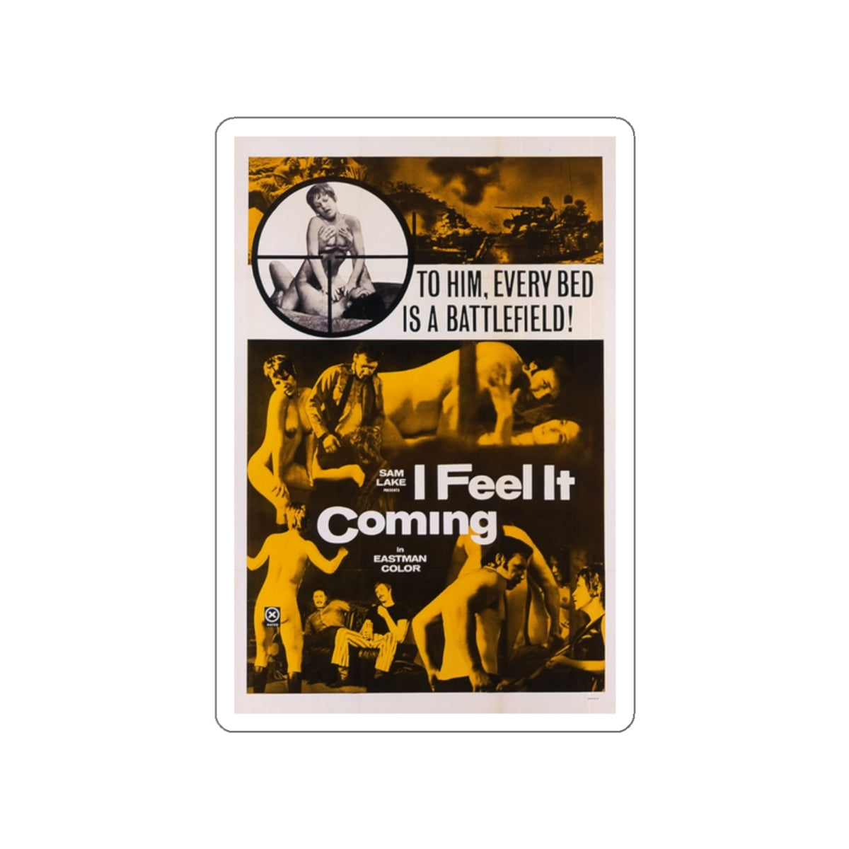 I FEEL IT COMING 1971 Movie Poster STICKER Vinyl Die-Cut Decal-2 Inch-The Sticker Space