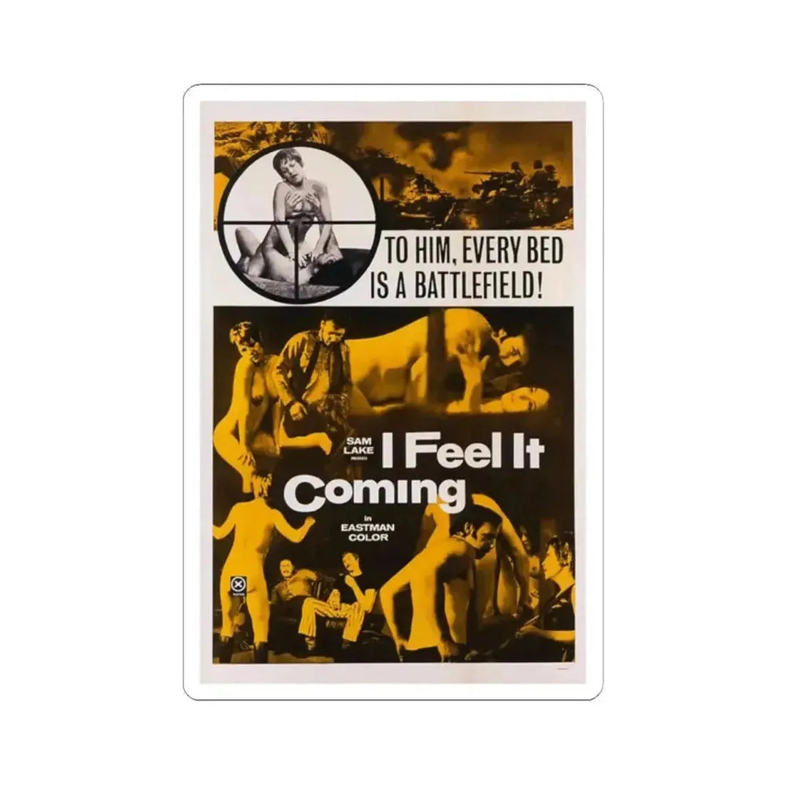 I FEEL IT COMING 1971 Movie Poster - STICKER Vinyl Kiss-Cut Decal 2 Inch White - The Sticker Space