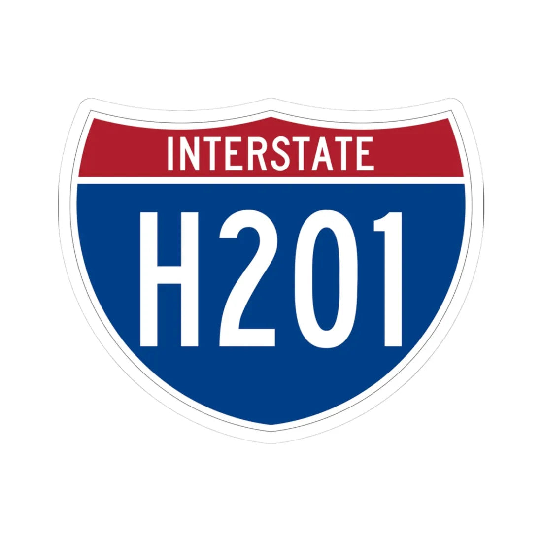I-H201 (Hawaii) (Road Sign) STICKER Vinyl Kiss-Cut Decal 3 Inch White - The Sticker Space