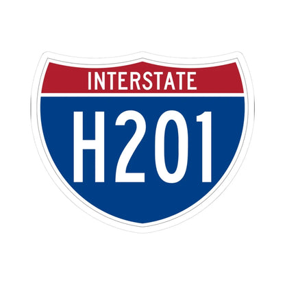 I-H201 (Hawaii) (Road Sign) STICKER Vinyl Kiss-Cut Decal 3 Inch White - The Sticker Space