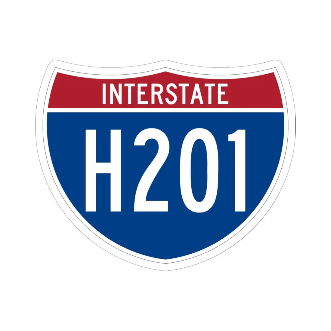 I-H201 (Hawaii) (Road Sign) STICKER Vinyl Kiss-Cut Decal 6 Inch White - The Sticker Space