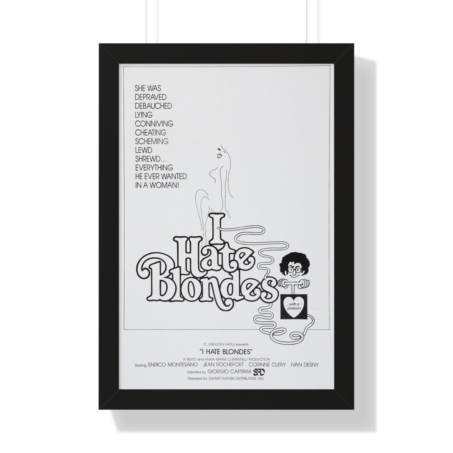 I HATE BLONDES 1980 - Framed Movie Poster-16″ x 24″-The Sticker Space